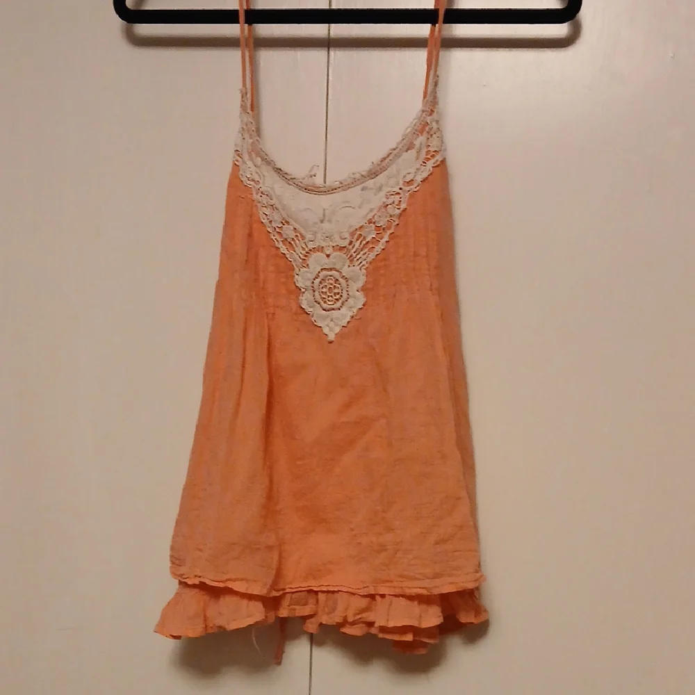 Peach Lace Trim Women's Blouse - Picture 1 of 2